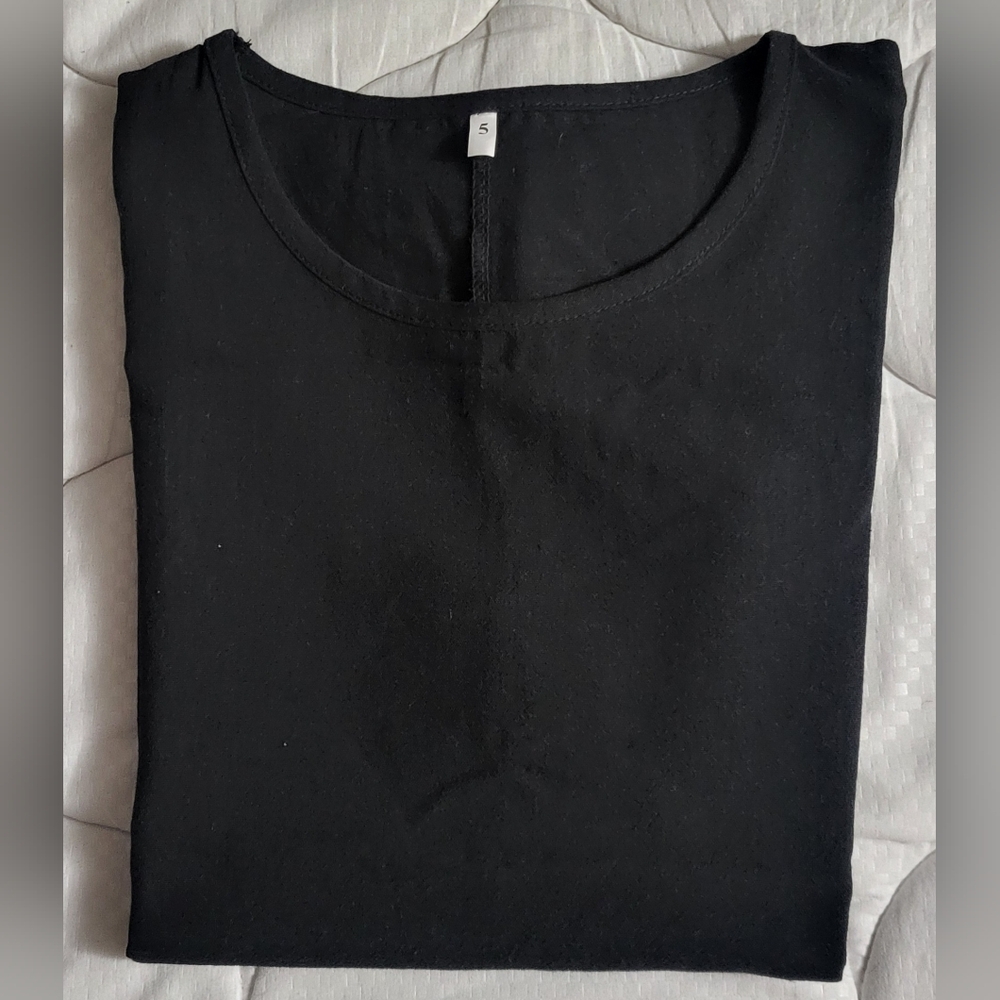 Classic Black Tank Linen Cotton Sheeting  Japanese Size 5